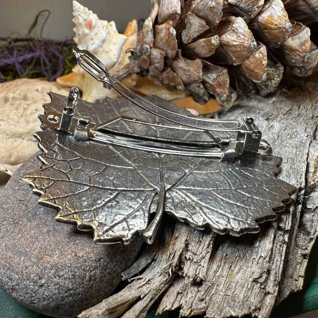 Pewter Grape Leaf Hair Clip