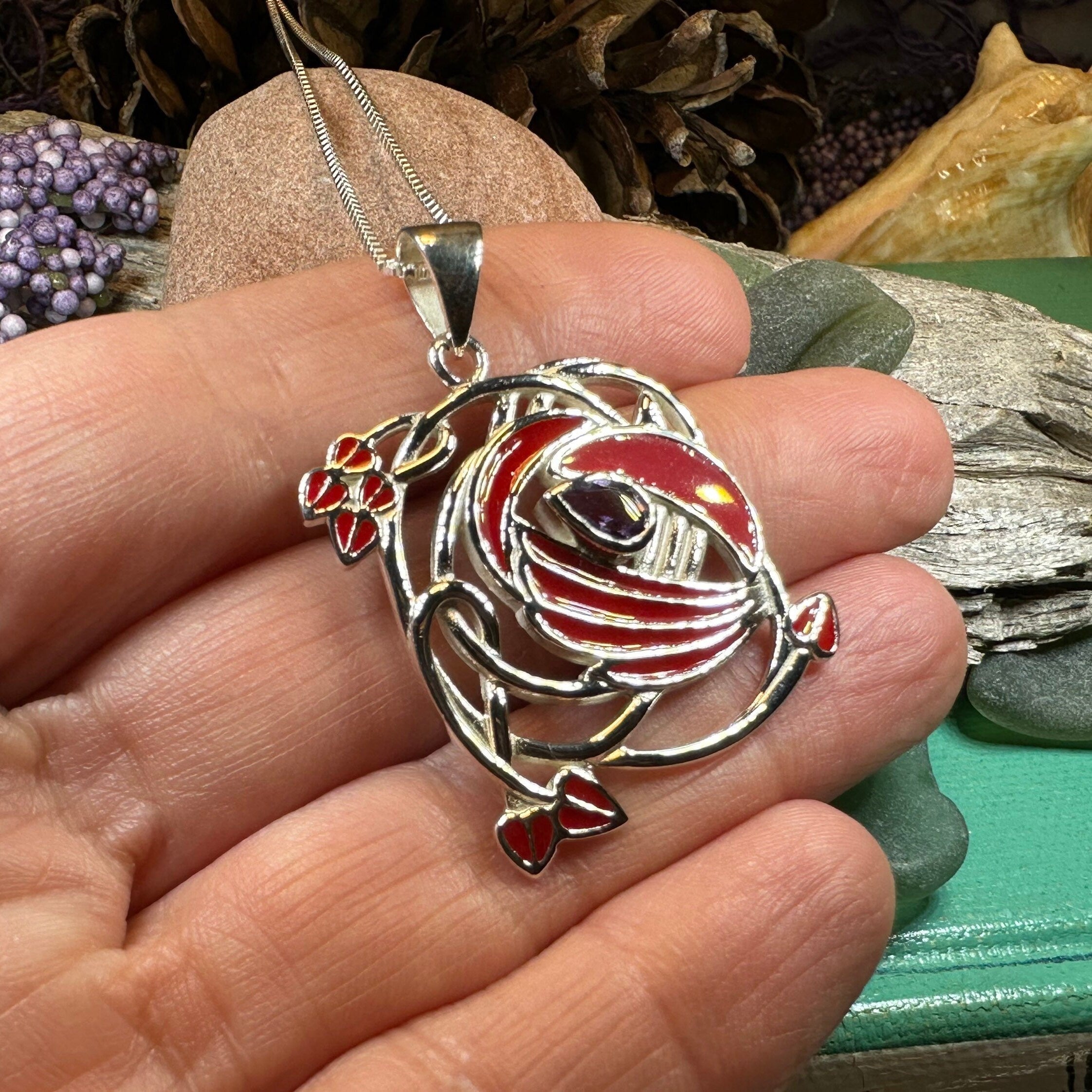 Red Flower Mackintosh Necklace