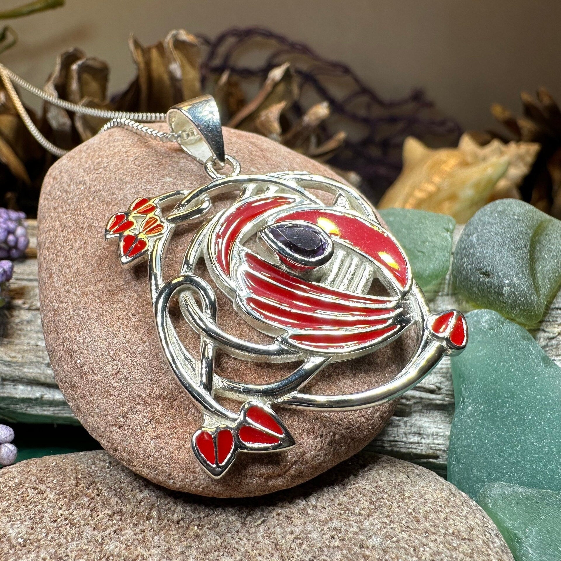 Red Flower Mackintosh Necklace