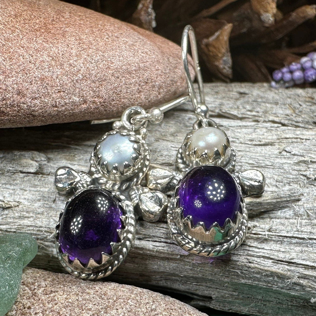 Lora Amethyst Pearl Earrings