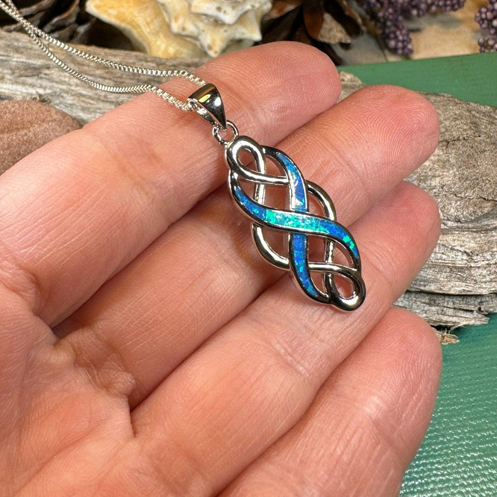 Fire Opal Celtic Infinity Necklace