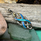 Fire Opal Celtic Infinity Necklace