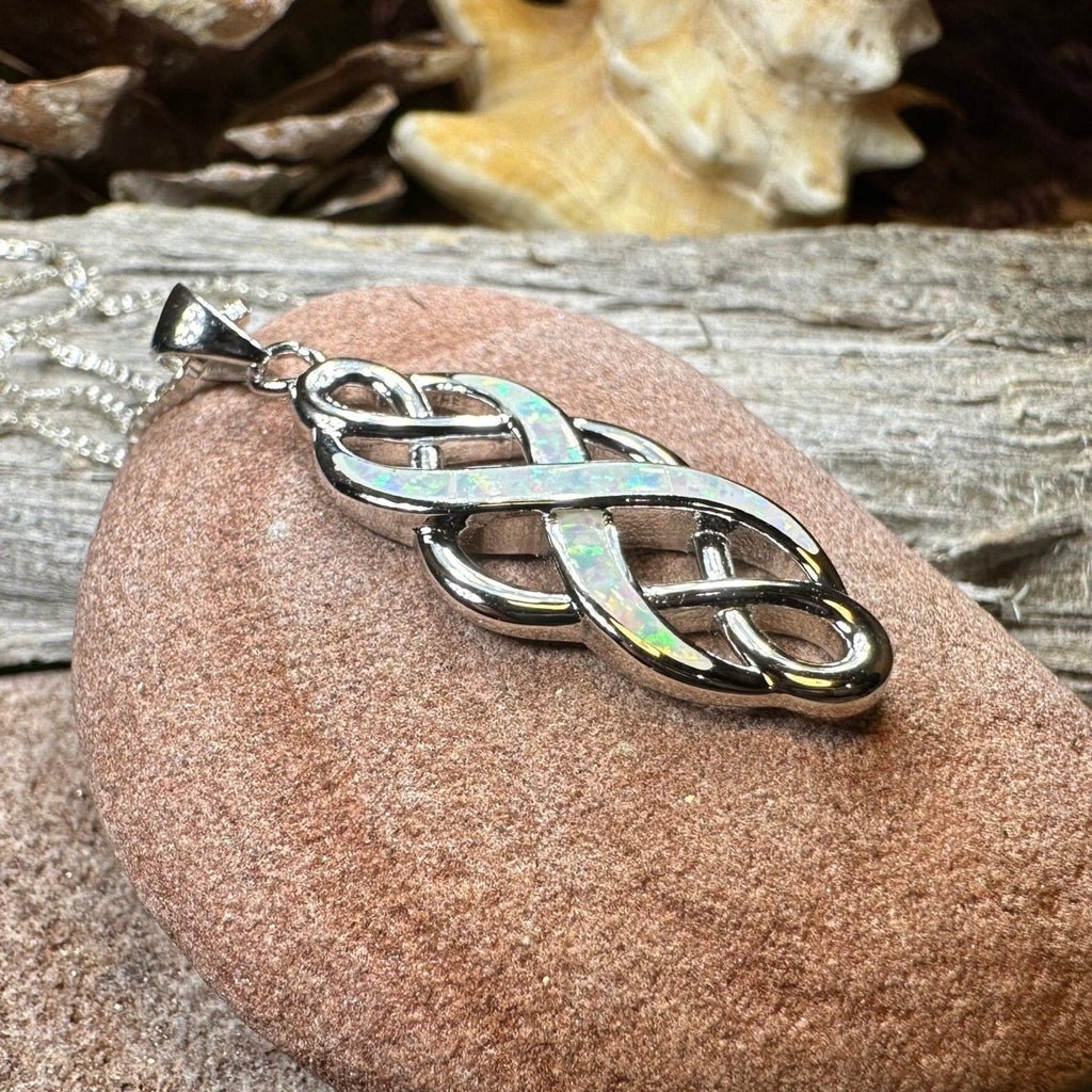 Fire Opal Celtic Infinity Necklace