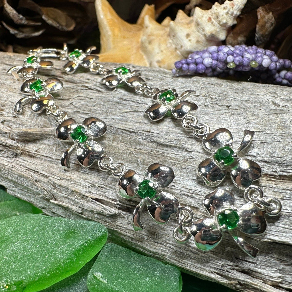 Emerald Shamrock Irish Bracelet