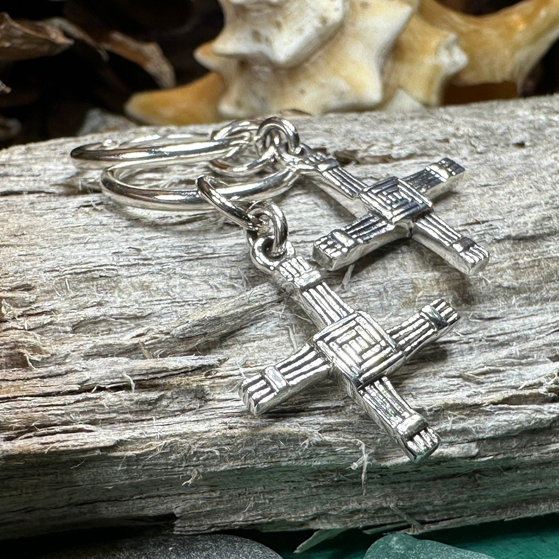 Saint Brigid's Cross Hoop Earrings