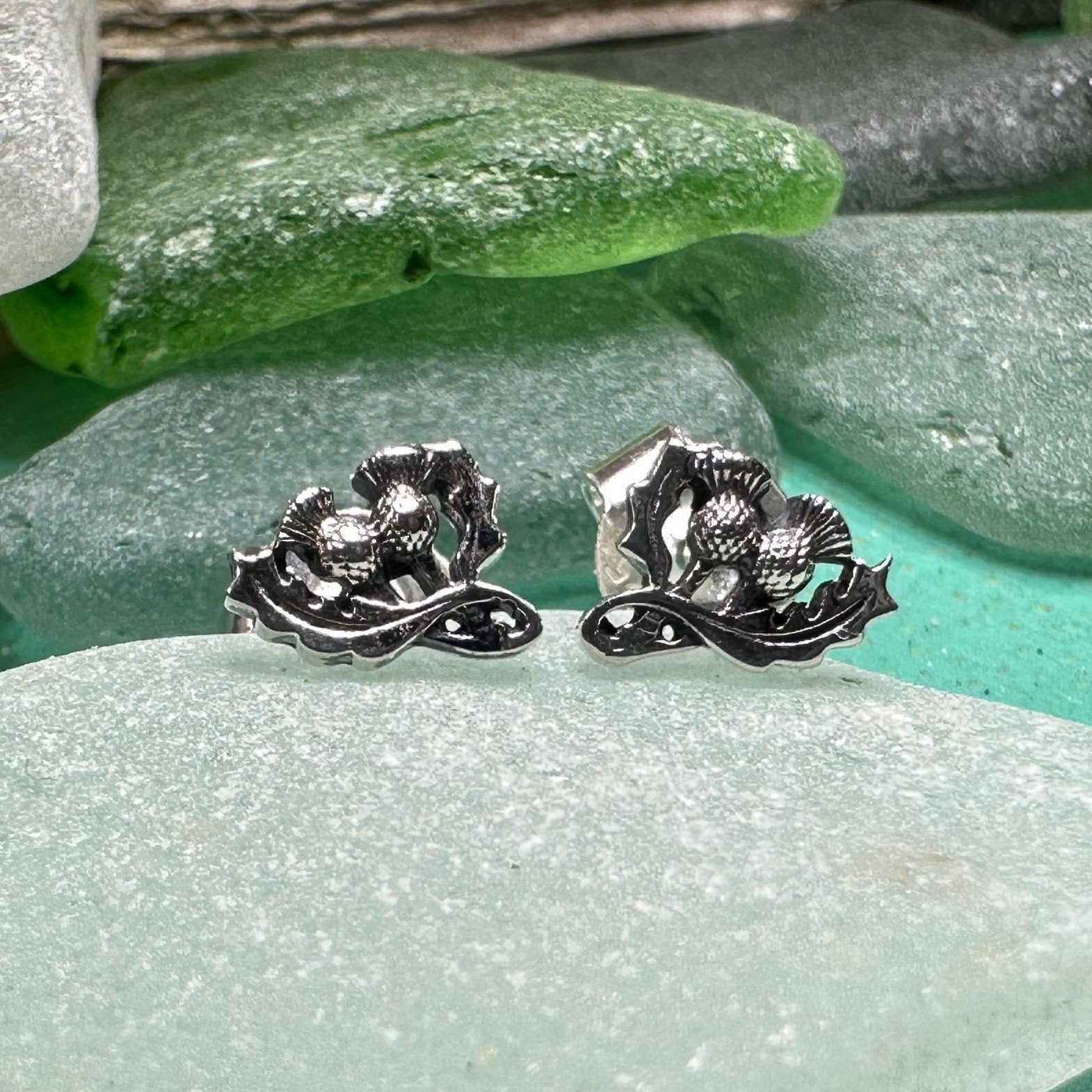 Petite Double Thistle Earrings