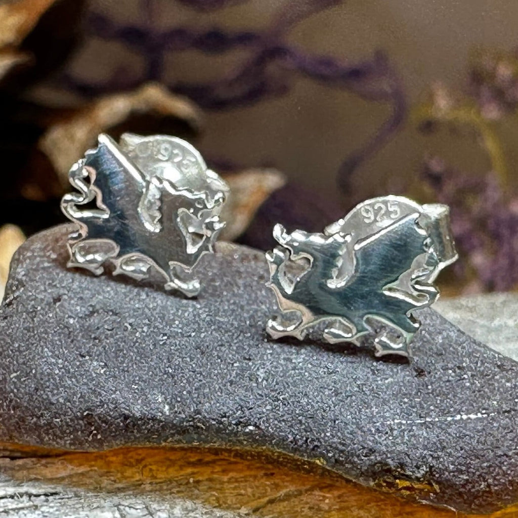 Eilonwy Welsh Dragon Stud Earrings