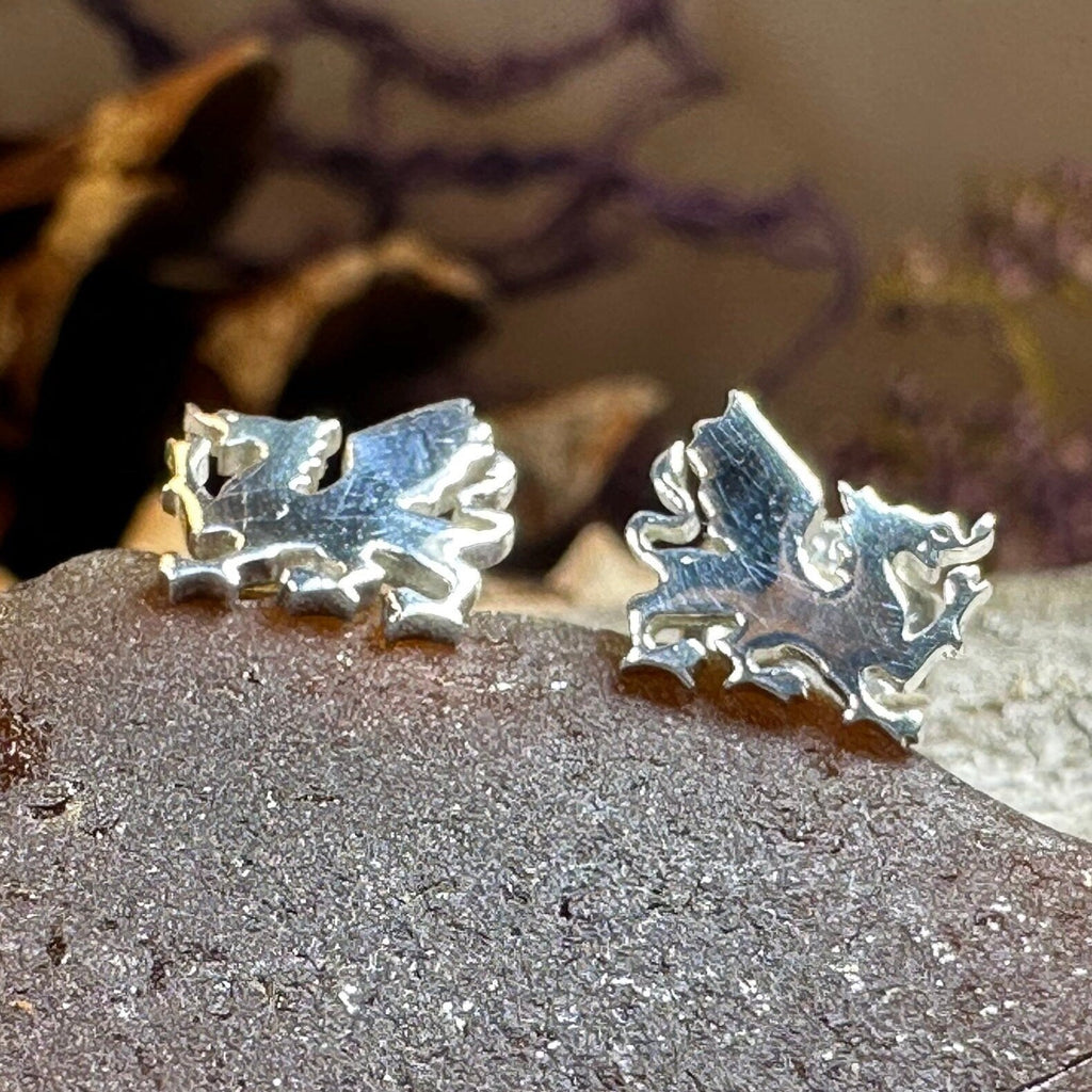 Eilonwy Welsh Dragon Stud Earrings