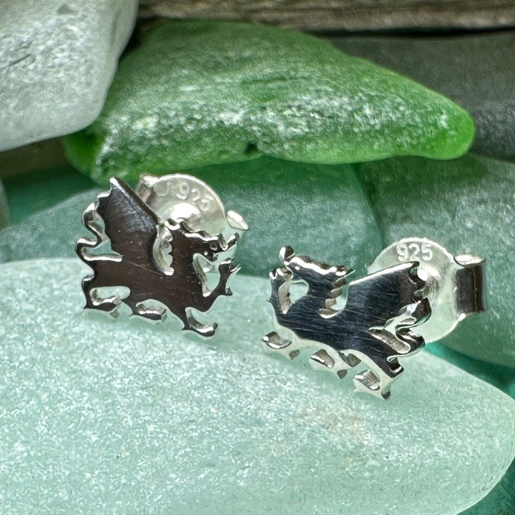 Eilonwy Welsh Dragon Stud Earrings