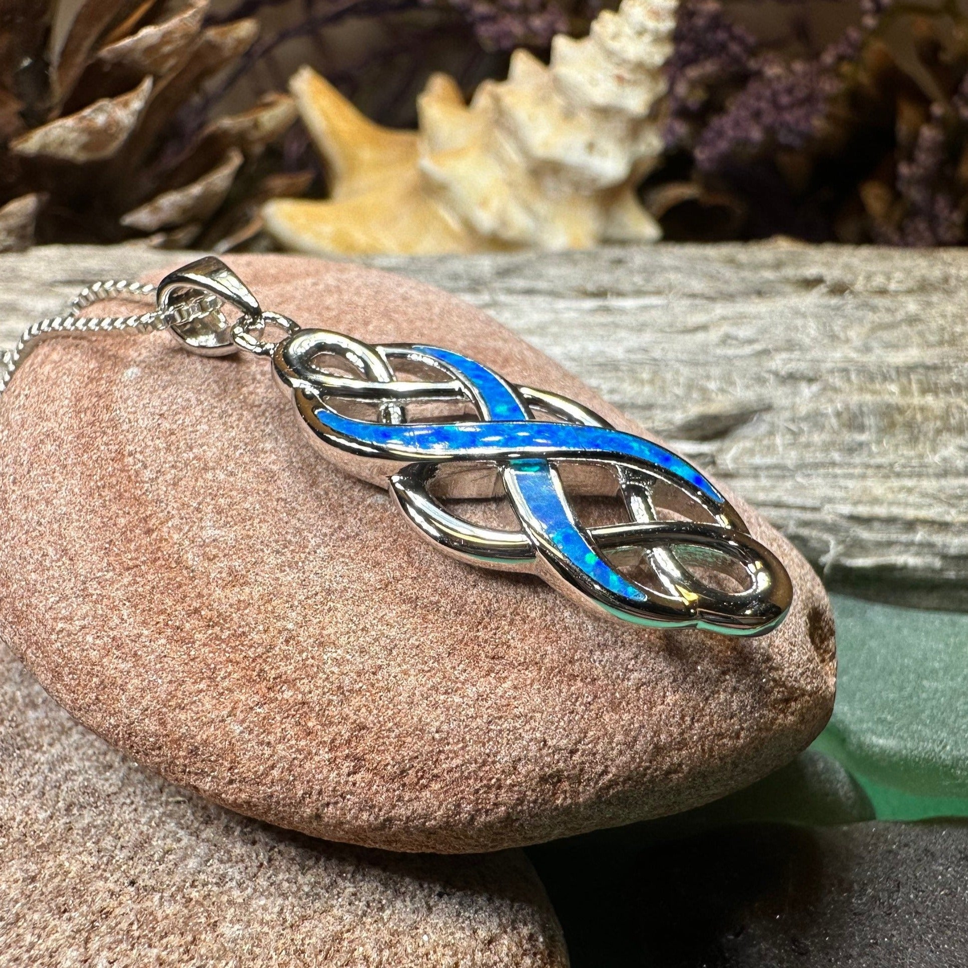 Fire Opal Celtic Infinity Necklace