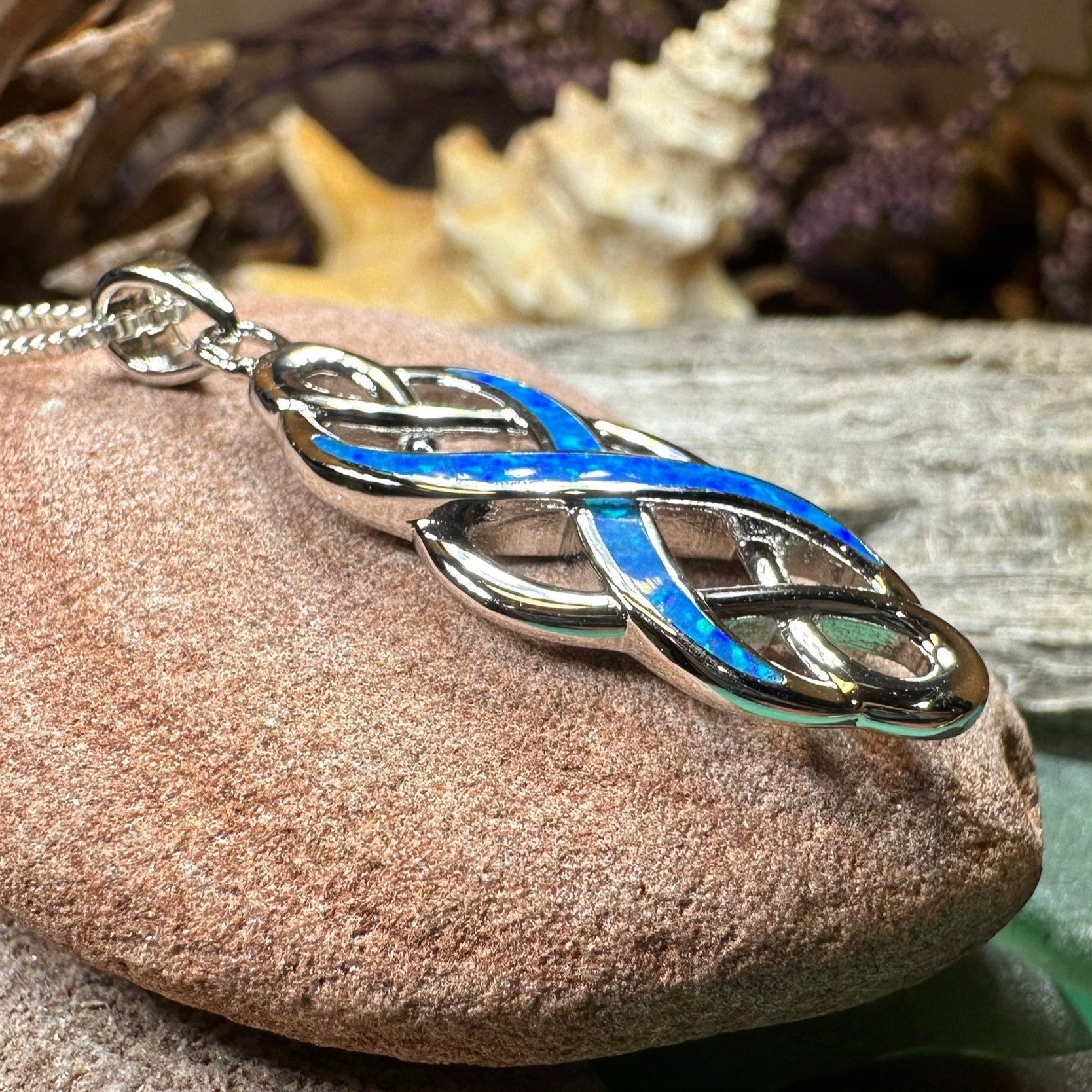 Fire Opal Celtic Infinity Necklace