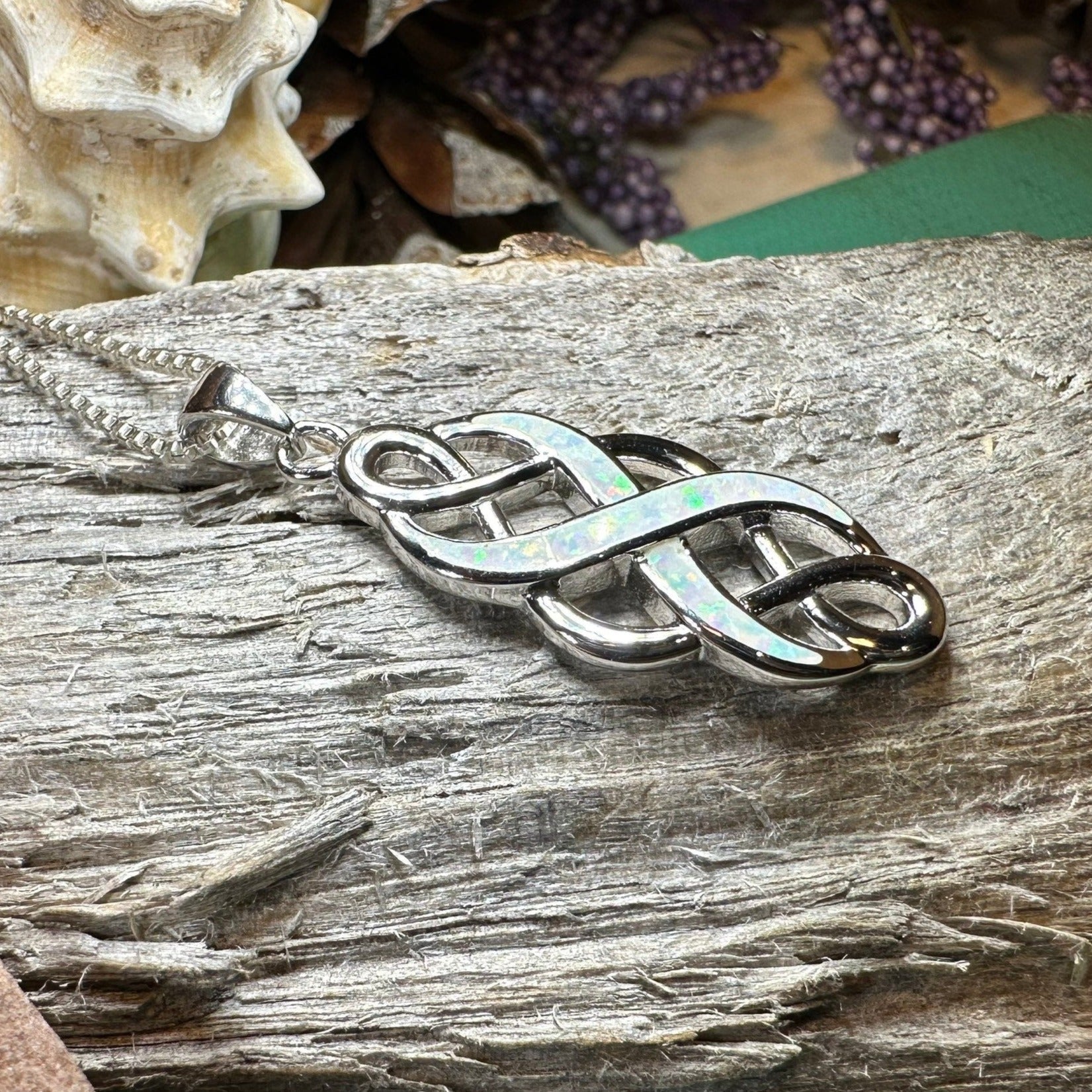 Fire Opal Celtic Infinity Necklace