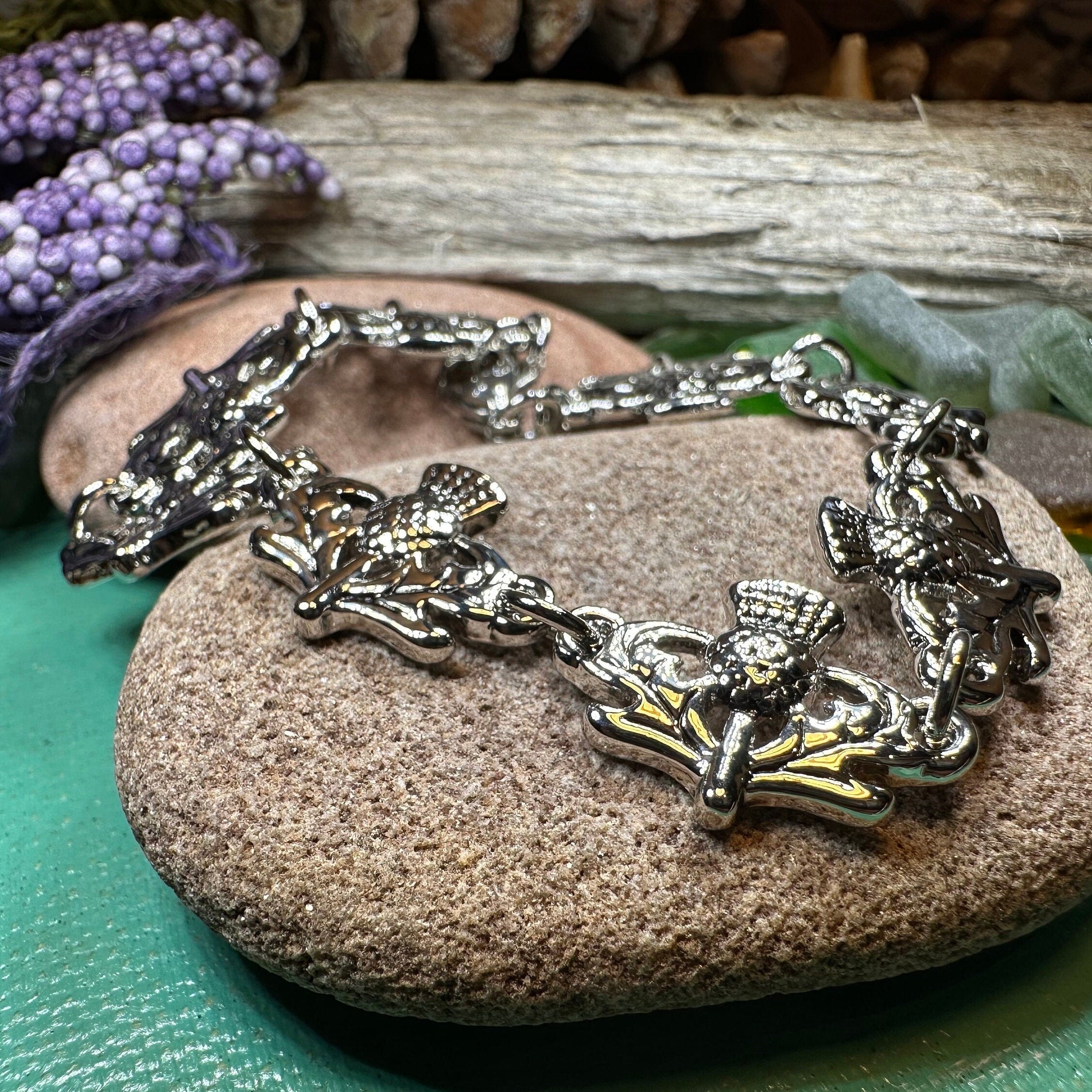 Pewter Thistle Bracelet