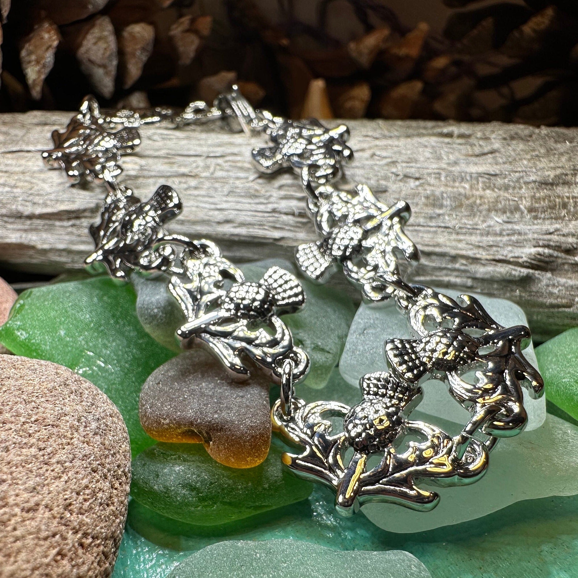 Pewter Thistle Bracelet