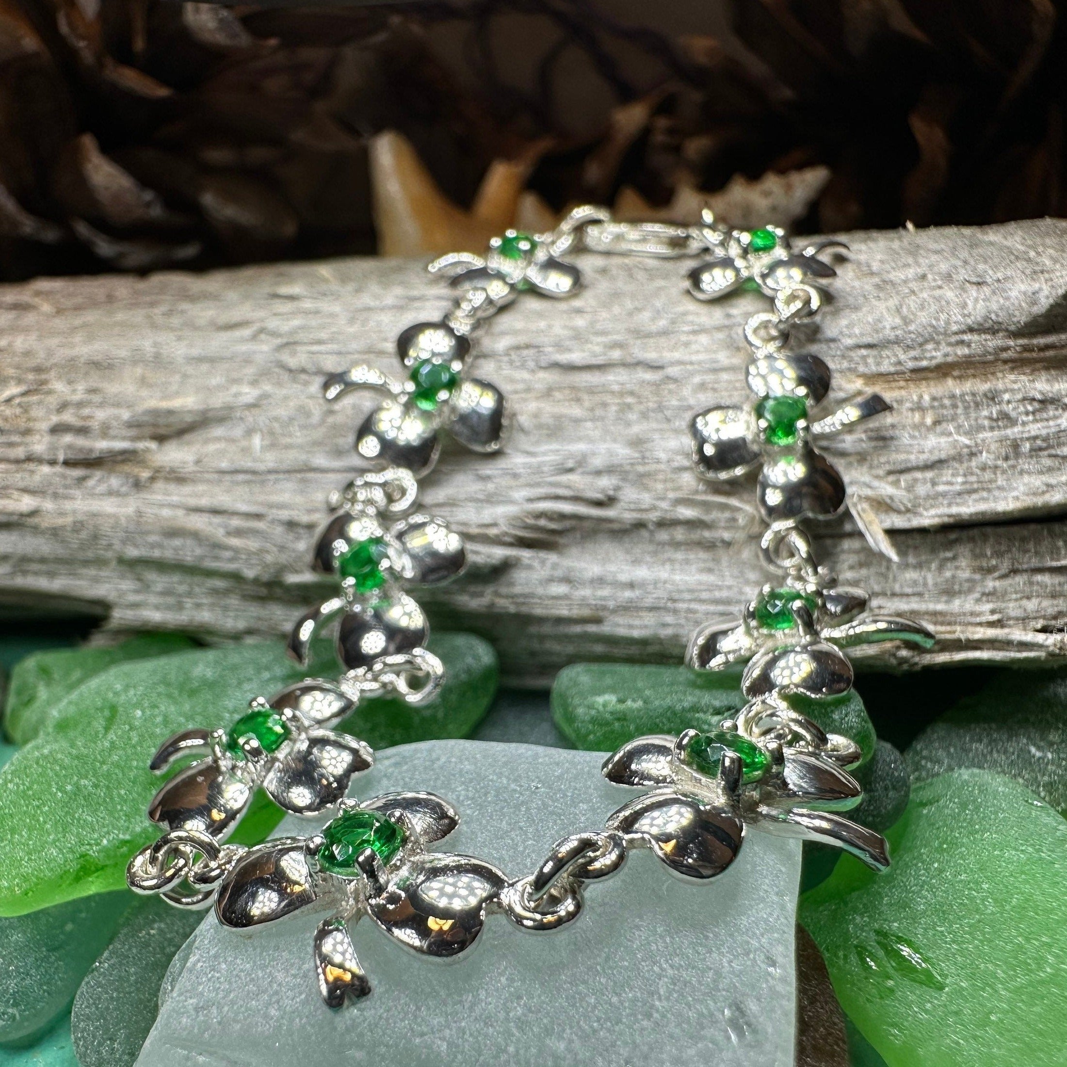 Emerald Shamrock Irish Bracelet