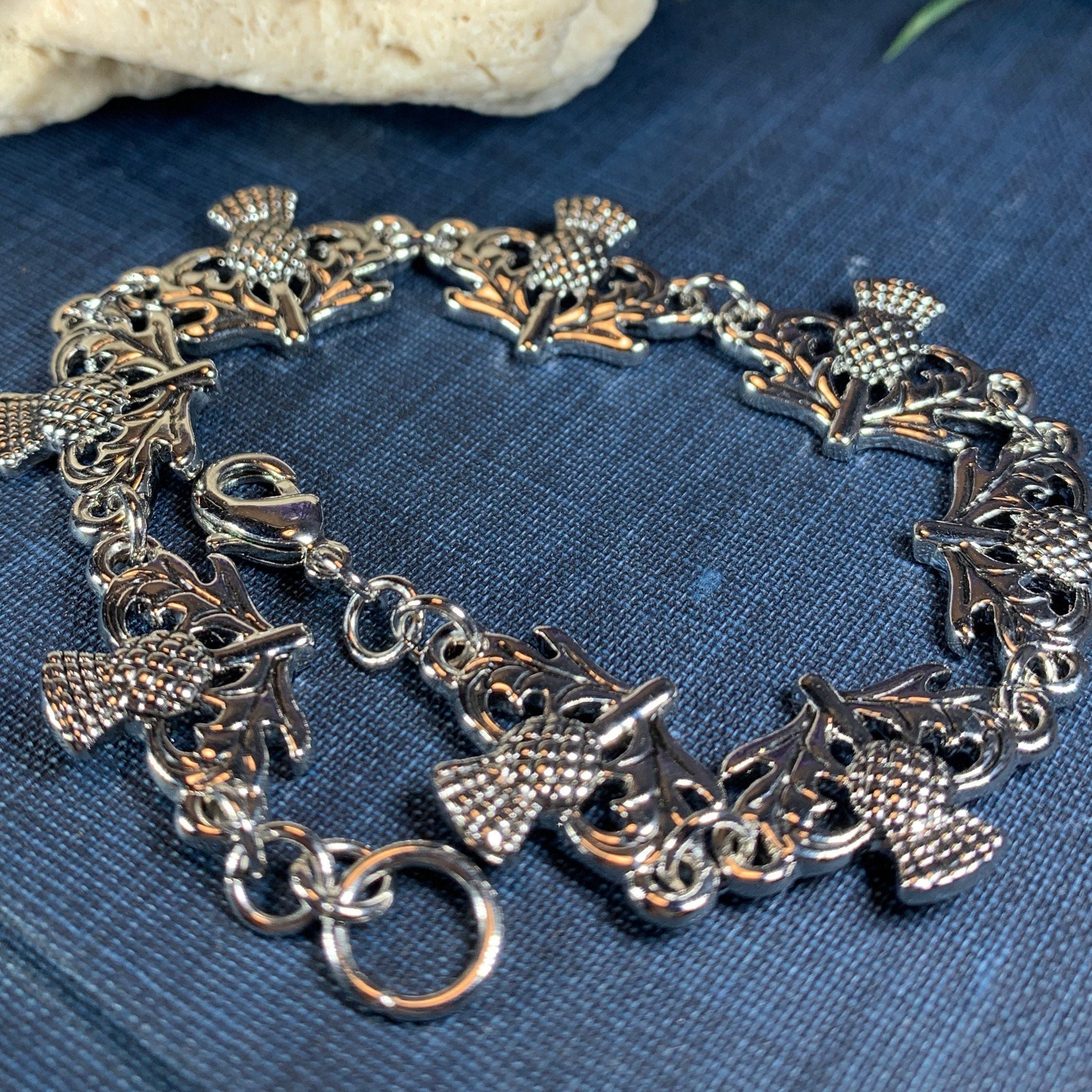 Pewter Thistle Bracelet