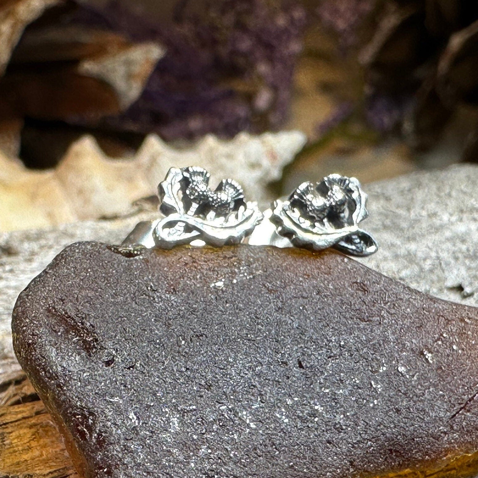 Petite Double Thistle Earrings