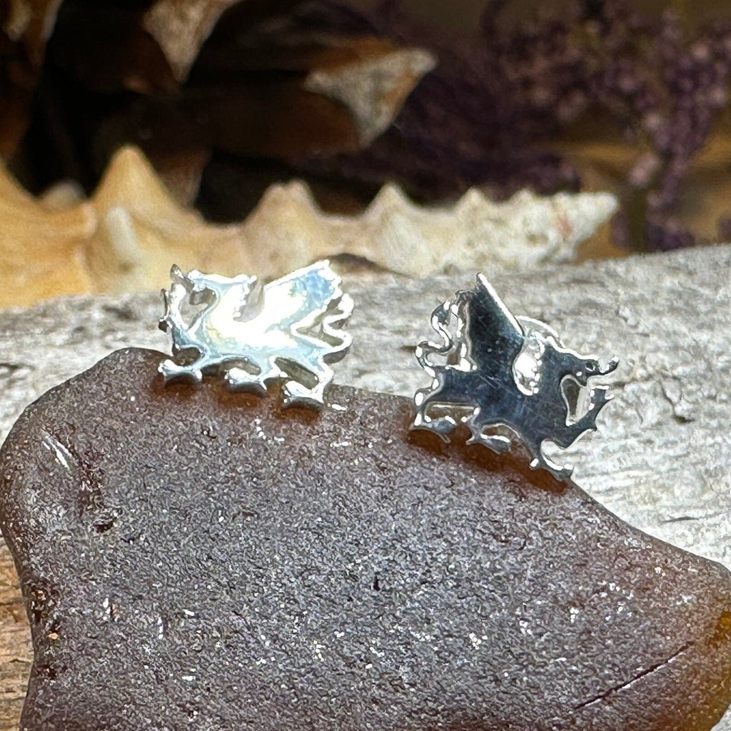 Eilonwy Welsh Dragon Stud Earrings