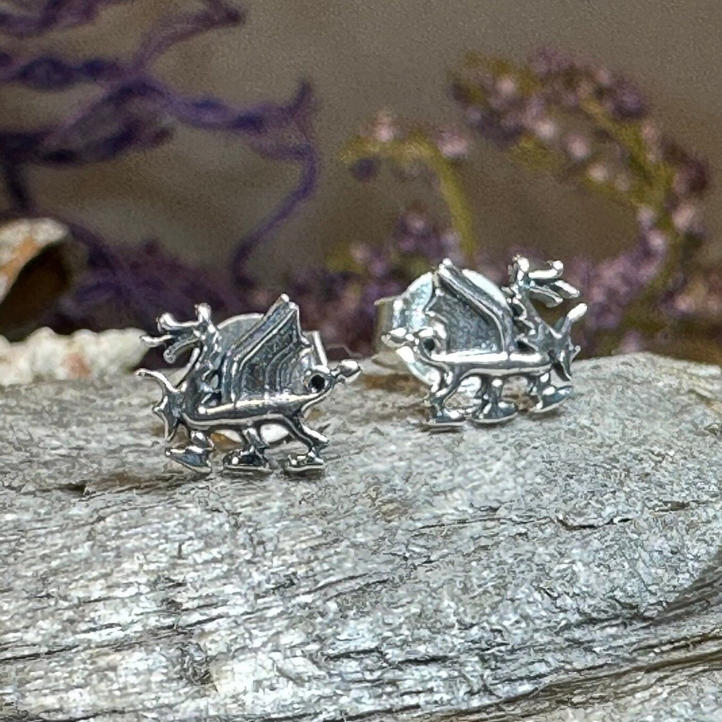 Petite Welsh Dragon Stud Earrings