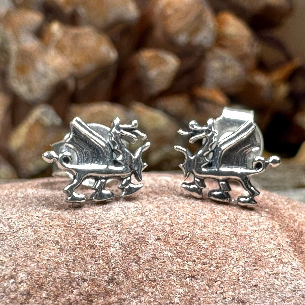 Petite Welsh Dragon Stud Earrings
