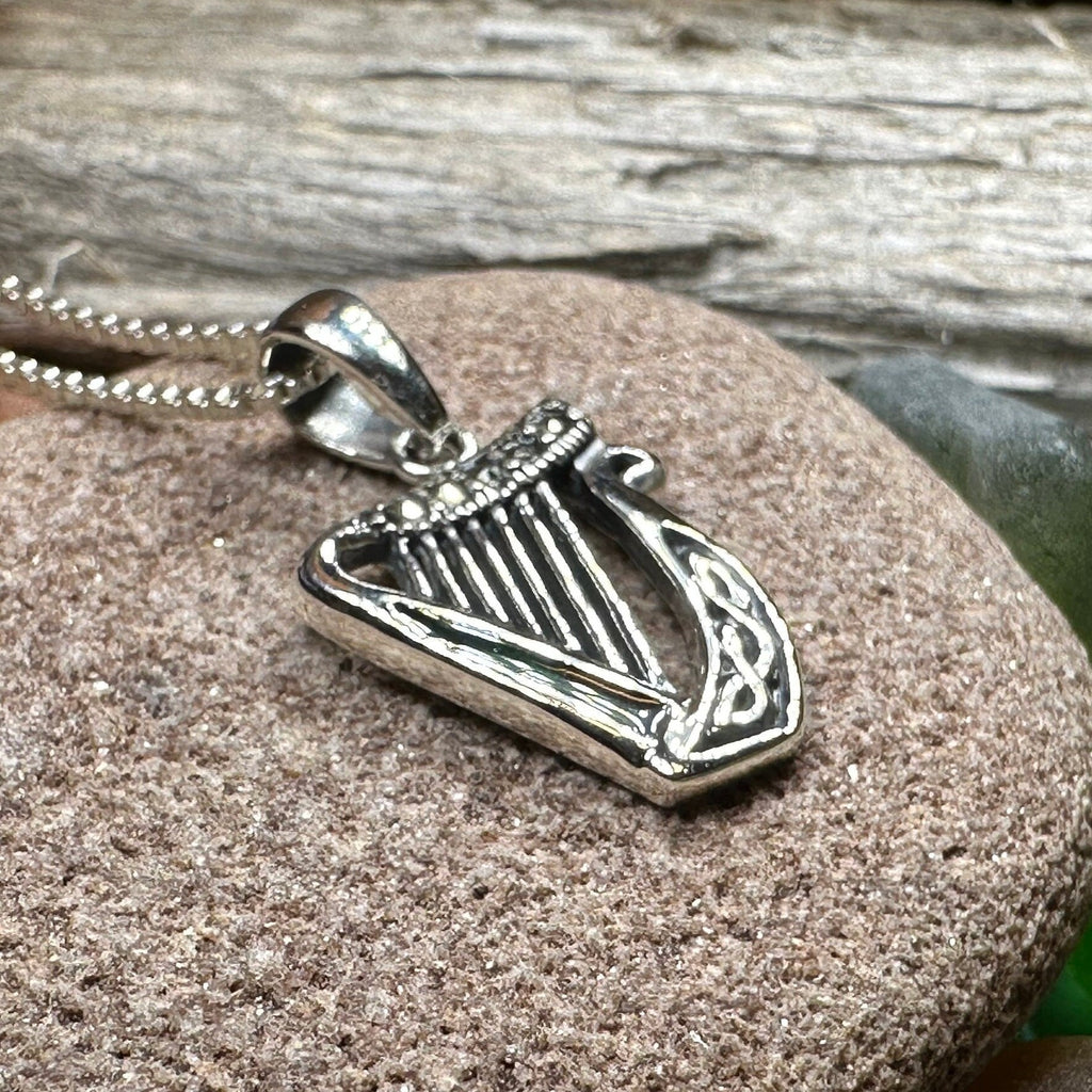 Green Enamel Harp Necklace