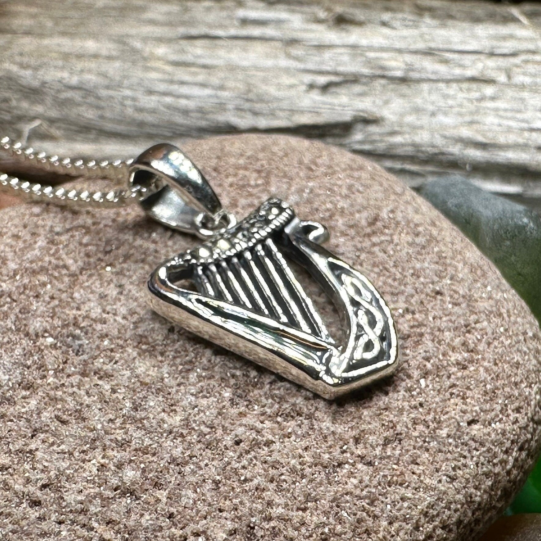 Green Enamel Harp Necklace