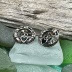 Irish Claddagh Stud Earrings
