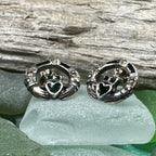 Irish Claddagh Stud Earrings