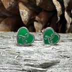 Green Celtic Spiral Earrings