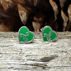 Green Celtic Spiral Earrings