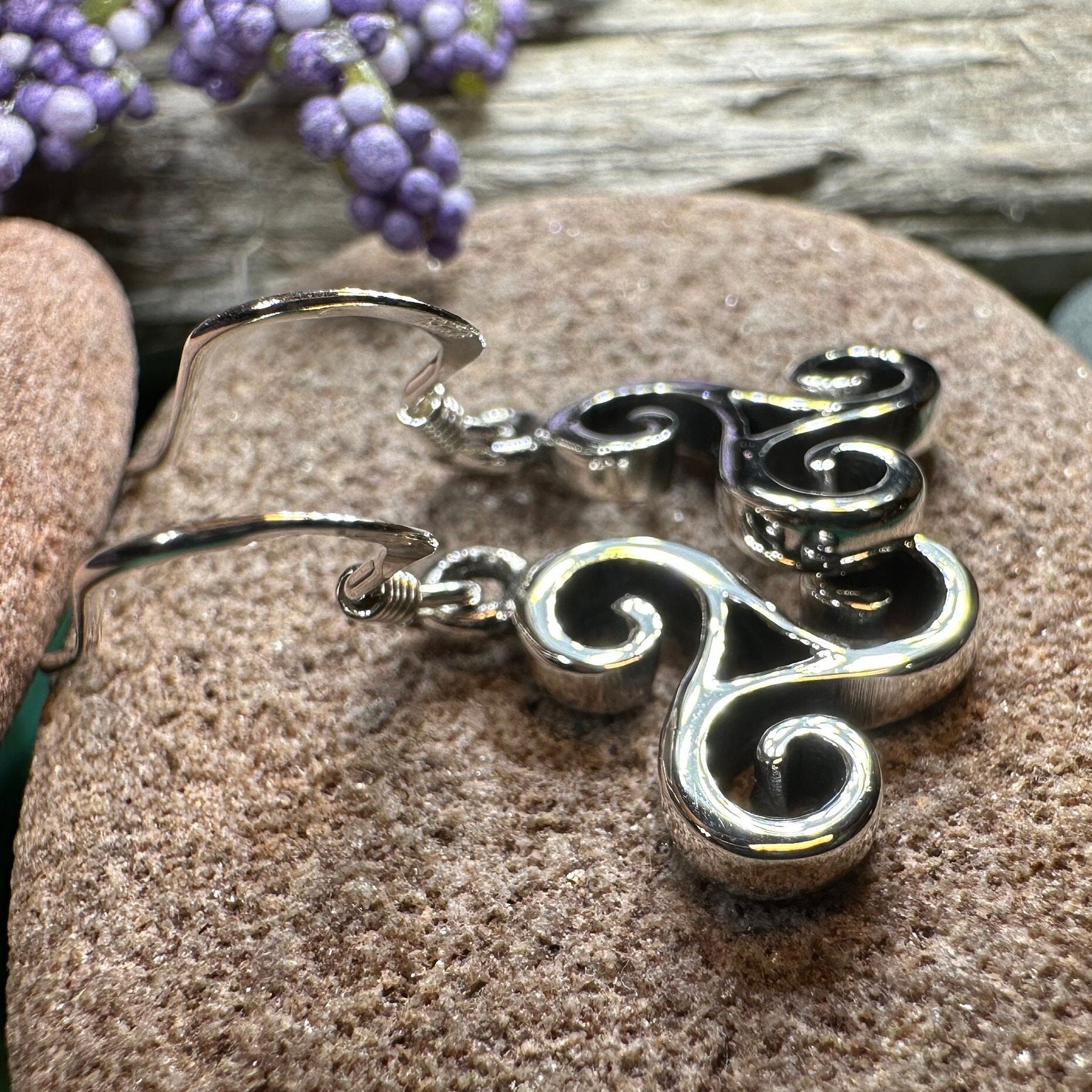 Siôn Celtic Spiral Earrings