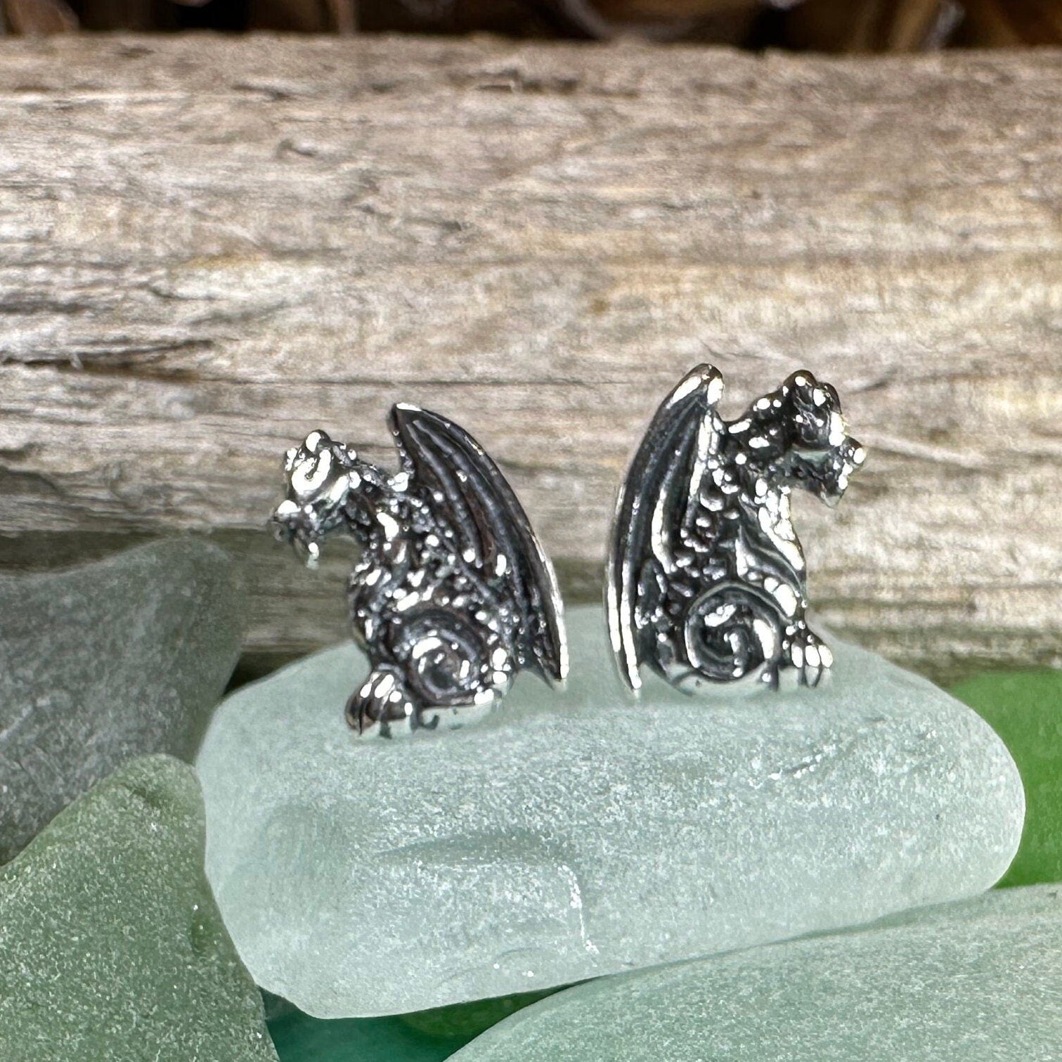 Gargoyle Dragon Post Earrings