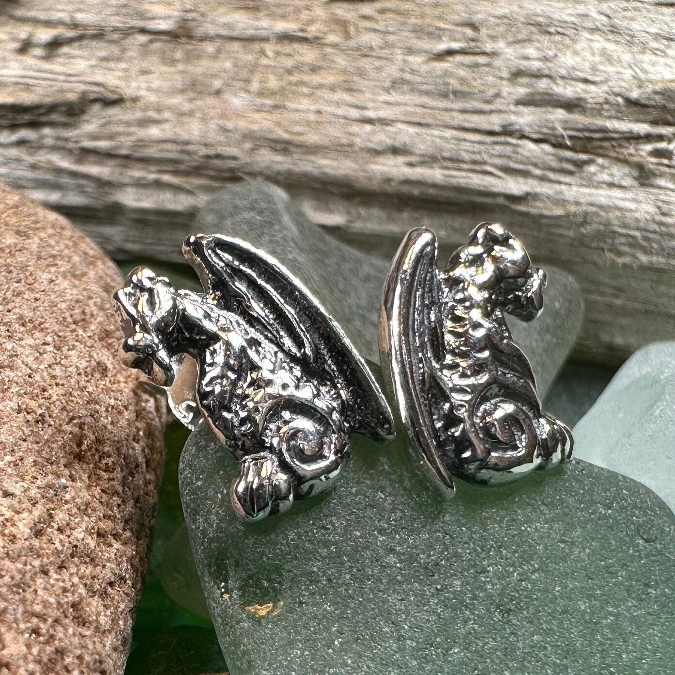 Gargoyle Dragon Post Earrings