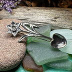 Welsh Daffodil Love Spoon Brooch