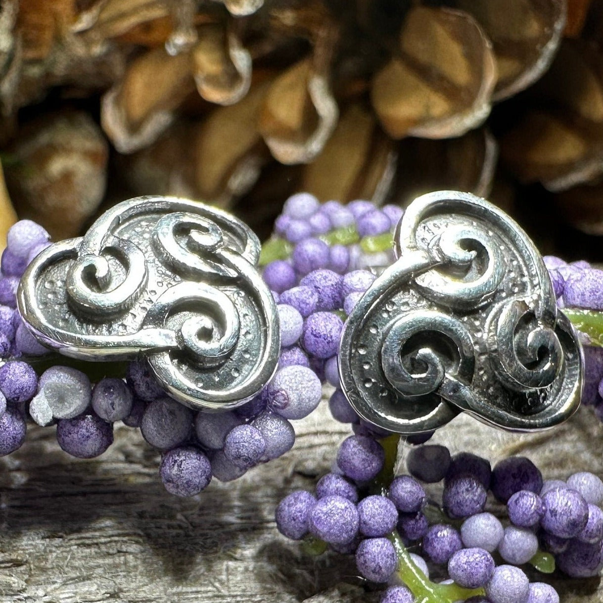 Ancient Gale Celtic Spiral Post Earrings