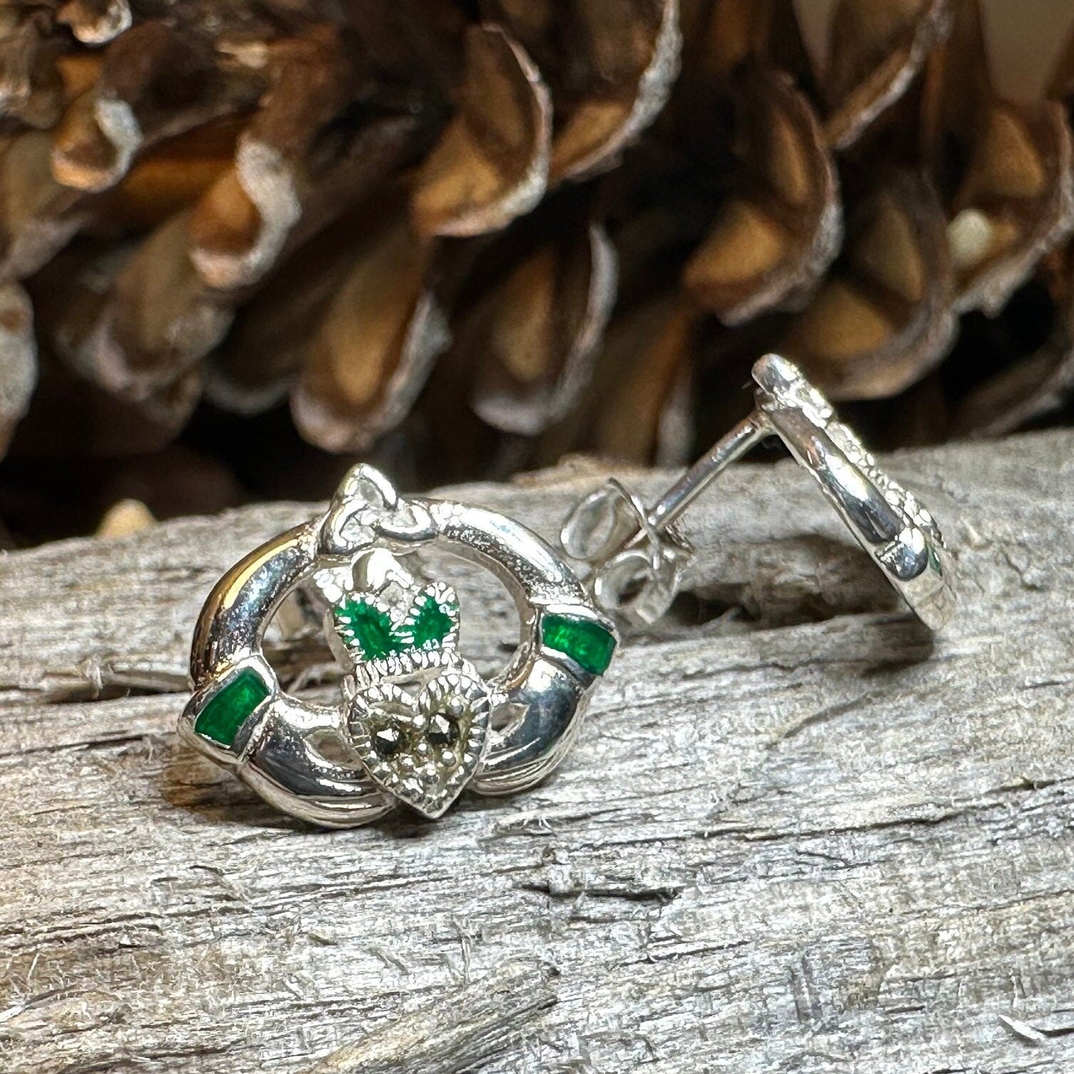 Dalia Claddagh Stud Earrings