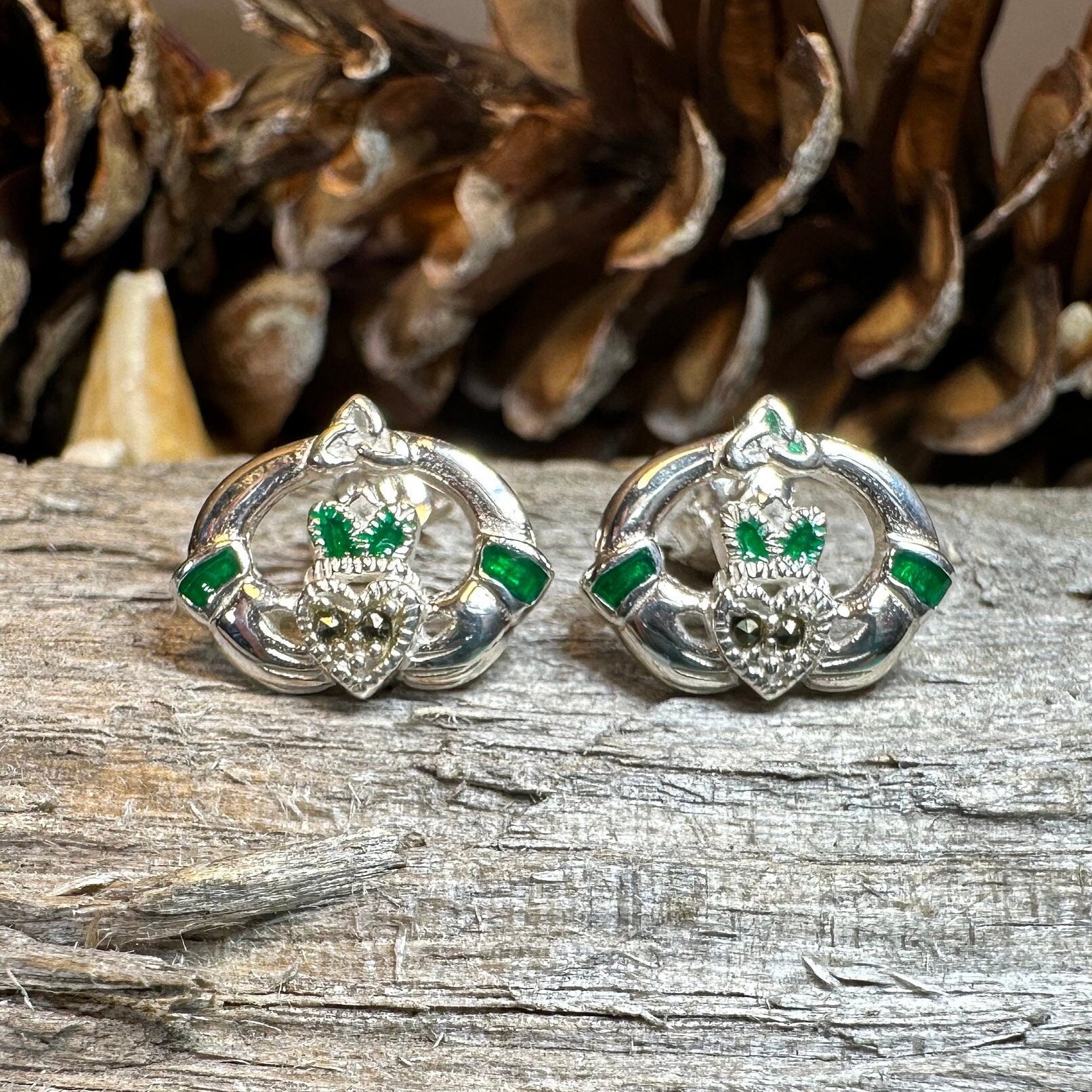 Dalia Claddagh Stud Earrings