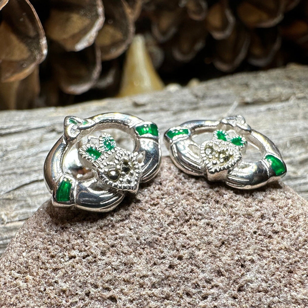 Dalia Claddagh Stud Earrings