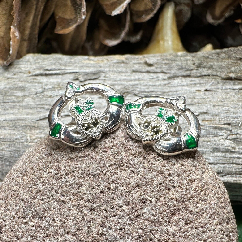 Dalia Claddagh Stud Earrings