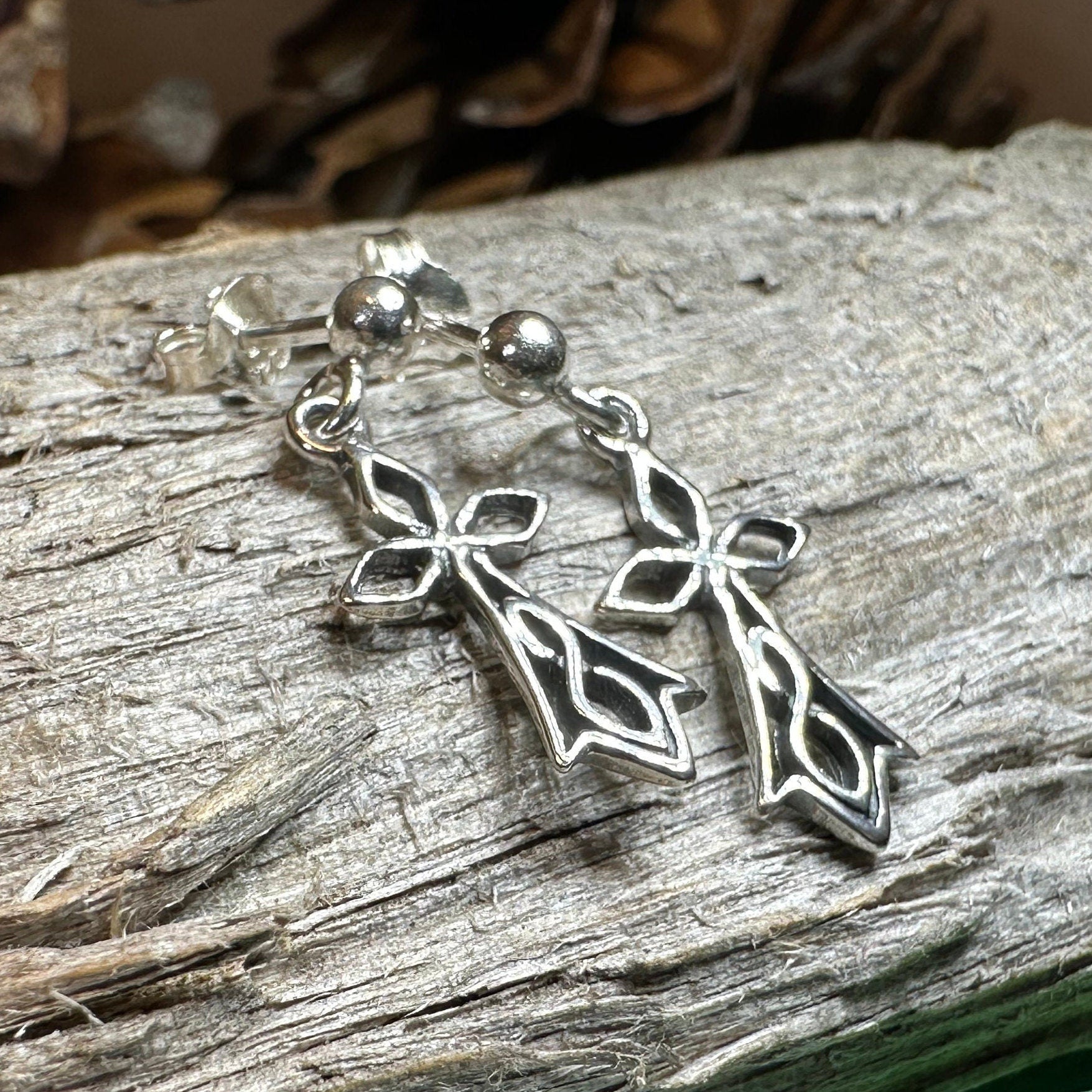 Sweet Celtic Cross Post Earrings