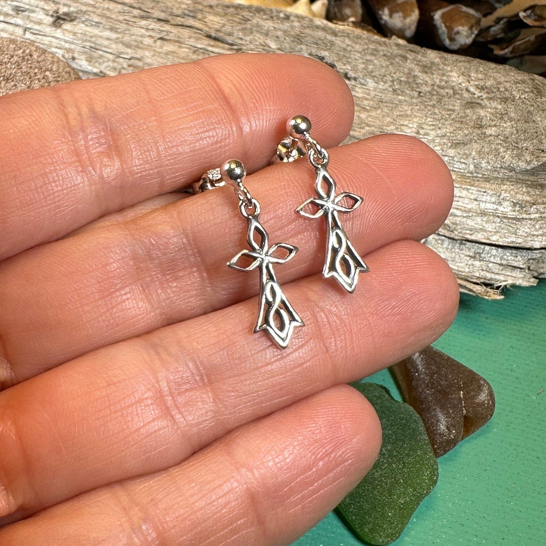 Sweet Celtic Cross Post Earrings