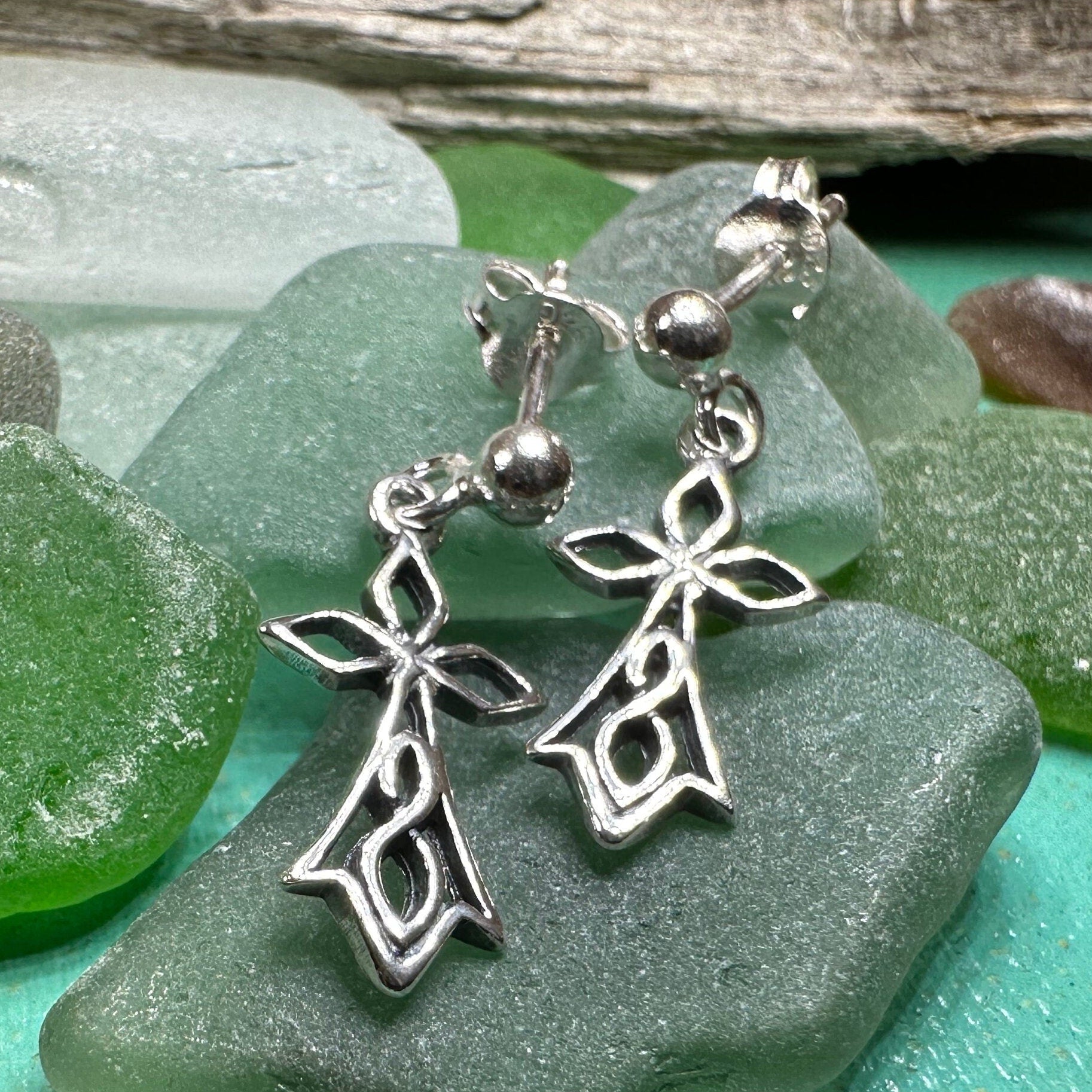 Sweet Celtic Cross Post Earrings