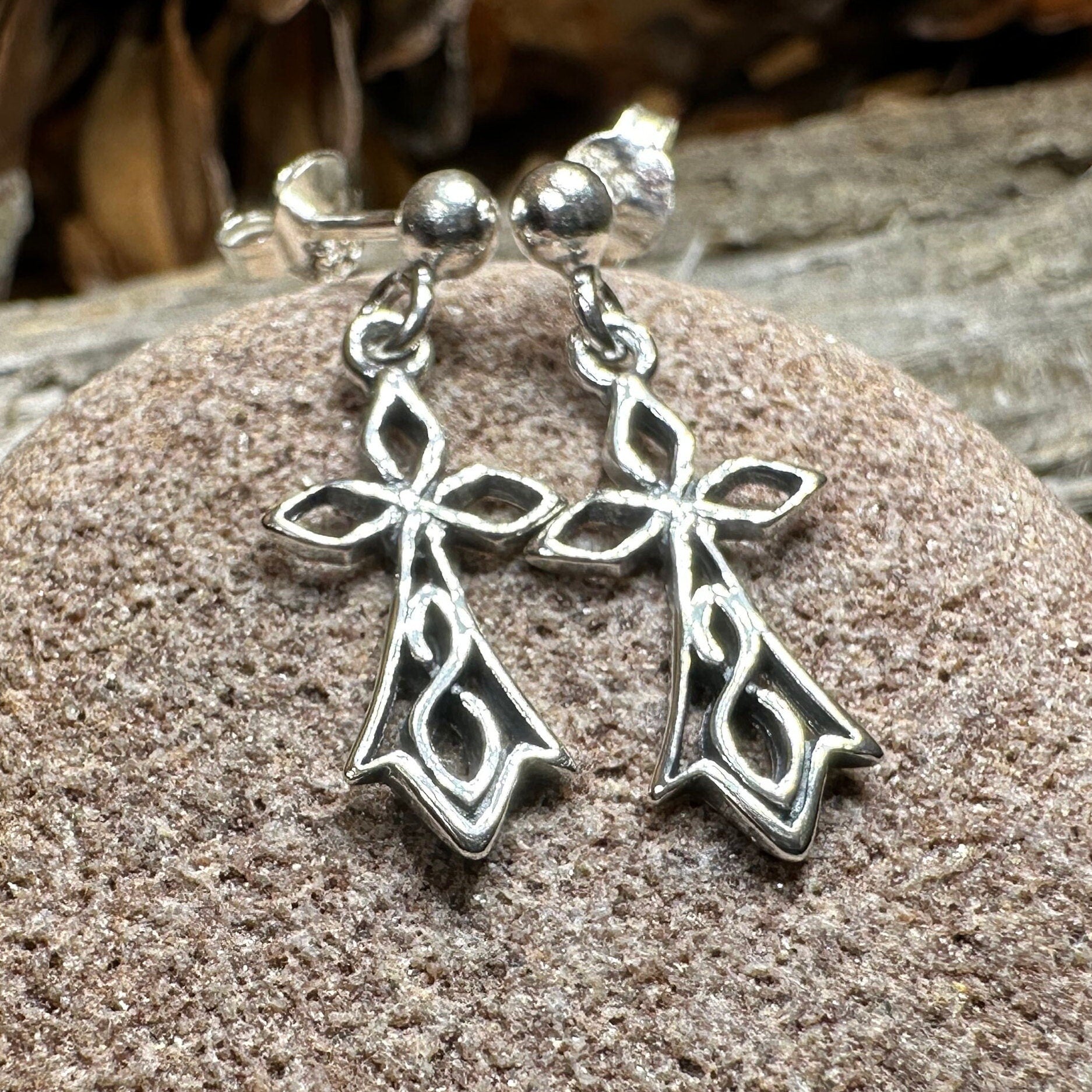 Sweet Celtic Cross Post Earrings