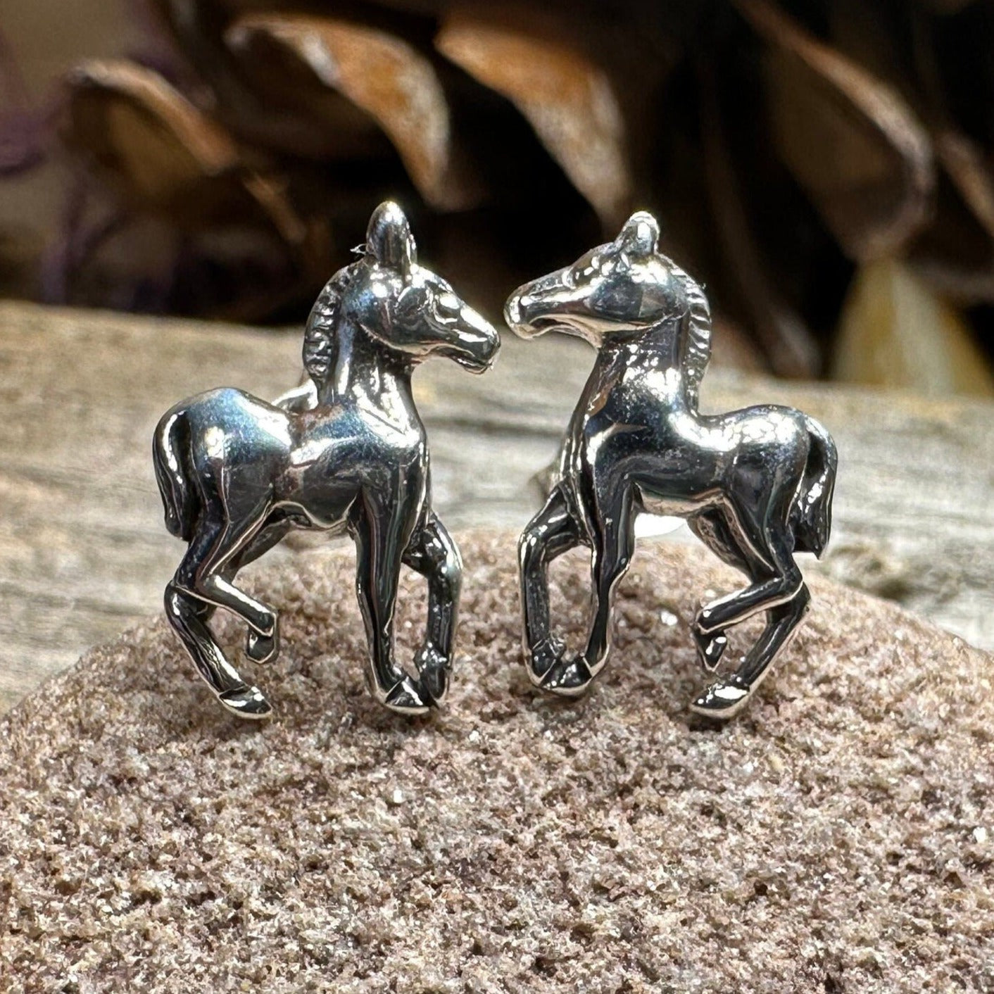 Prancing Horse Post Earrings