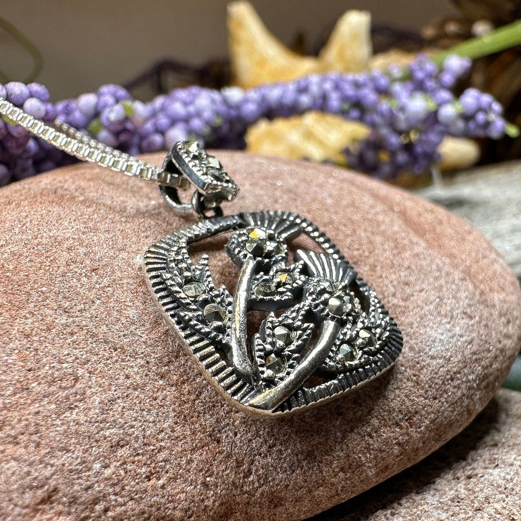 Leonora Thistle Marcasite Necklace