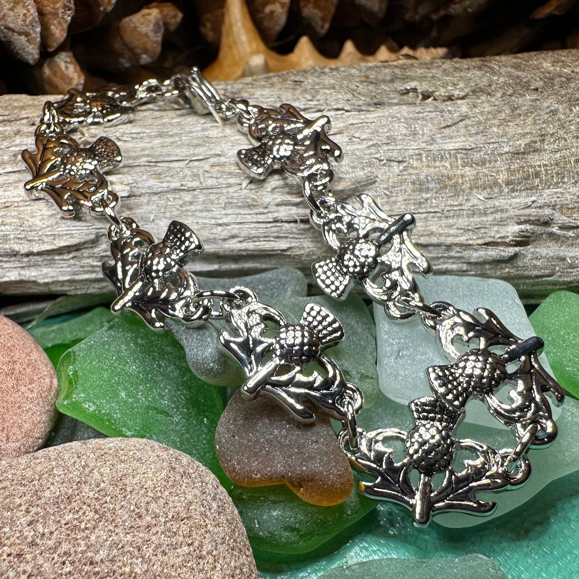 Pewter Thistle Bracelet