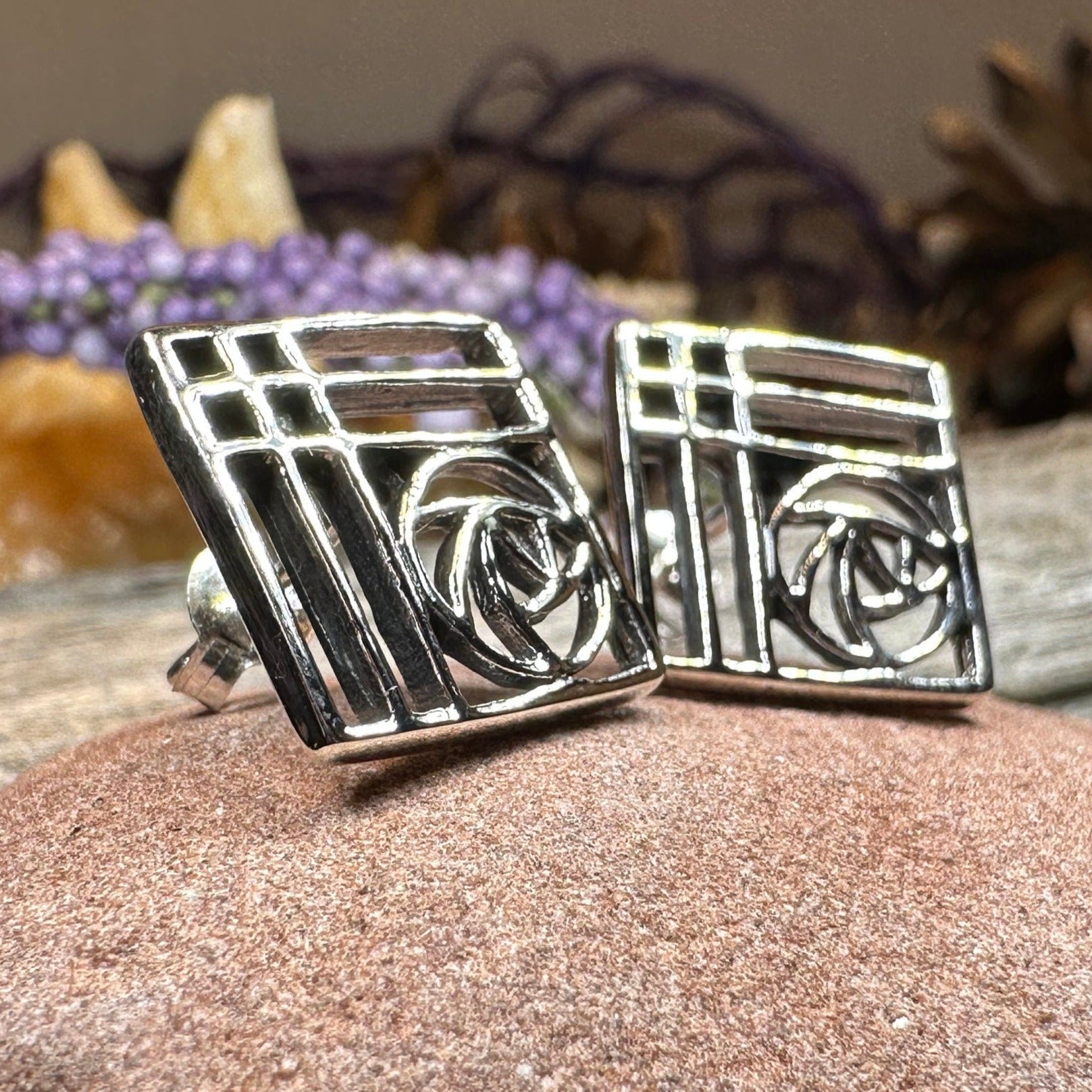 Lacee Mackintosh Rose Post Earrings