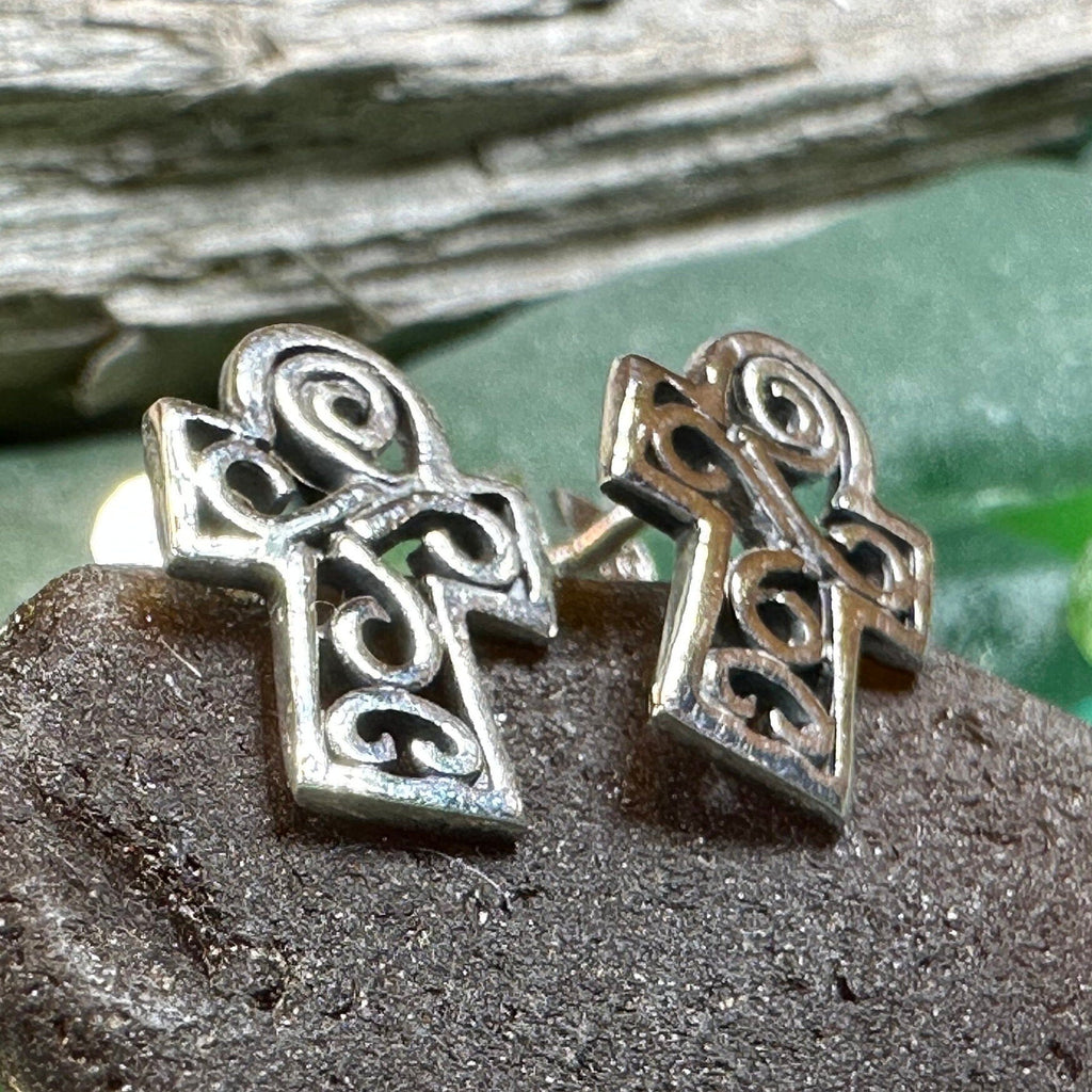 Iona Celtic Cross Post Earrings