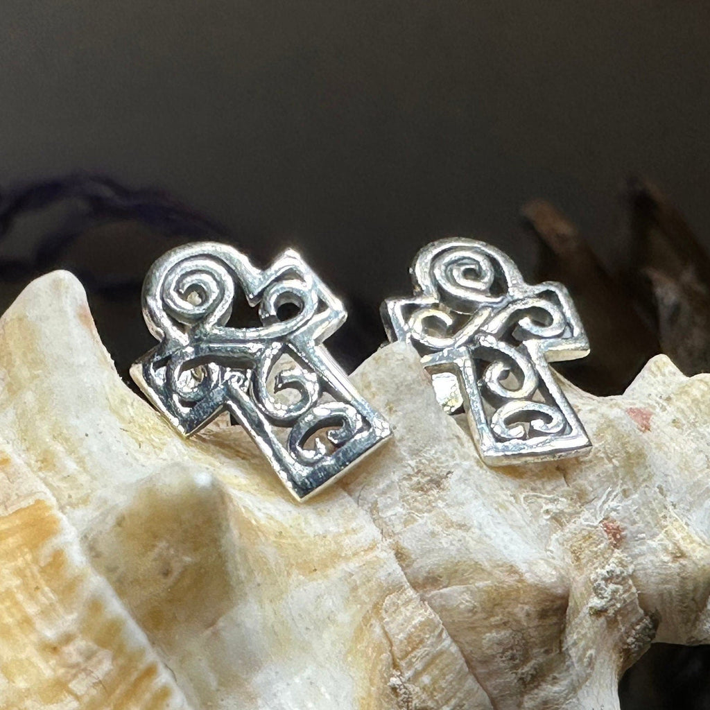 Iona Celtic Cross Post Earrings