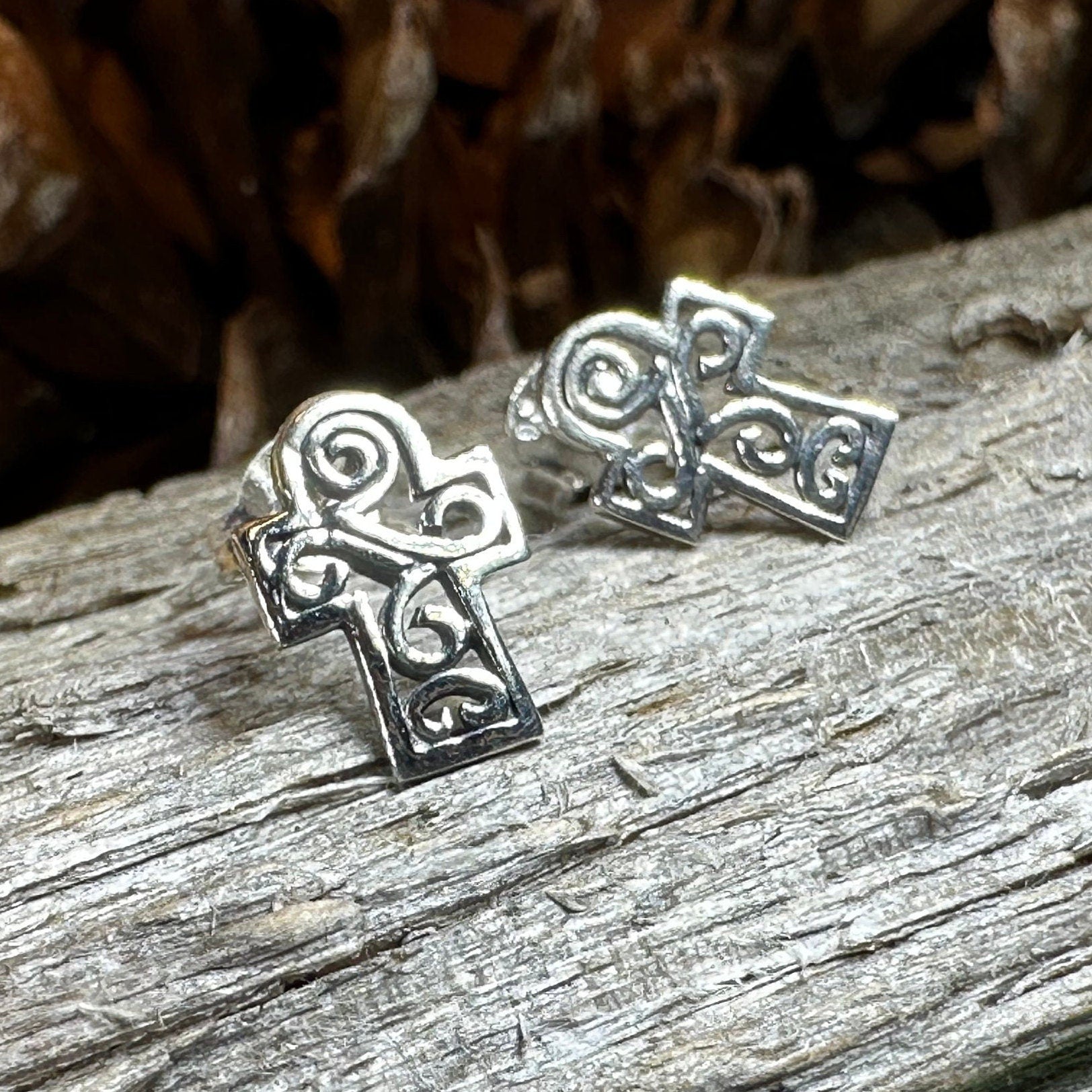 Iona Celtic Cross Post Earrings